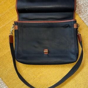 Longchamp Black and Brown Men's Messenger Bag